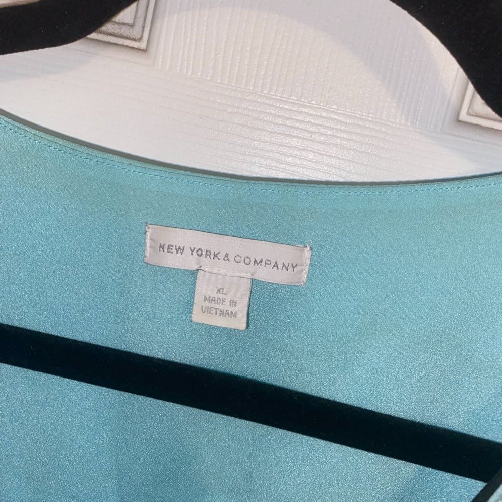NY & CO Baby Blue/Black Blouse